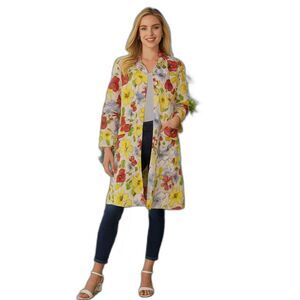 Kiko  Jacket Size M Floral100% Linen long sleeves  Brand New  # 15
